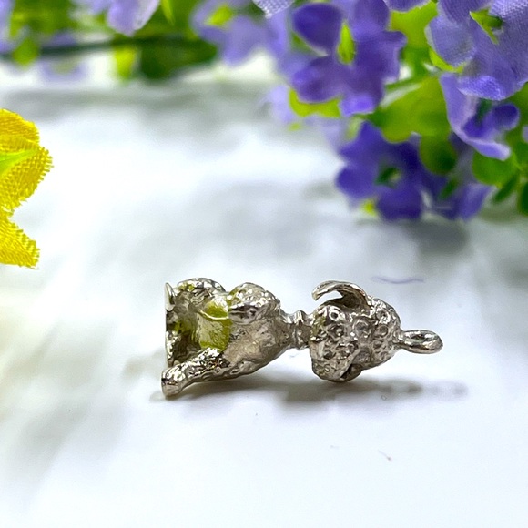925 Sterling Silver Vintage 2920s England ED Hallmarked Poodle Pendant 7.22g - Picture 8 of 9